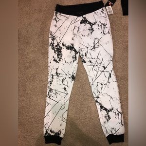South Pole Black White Marble Effect sweatpants.